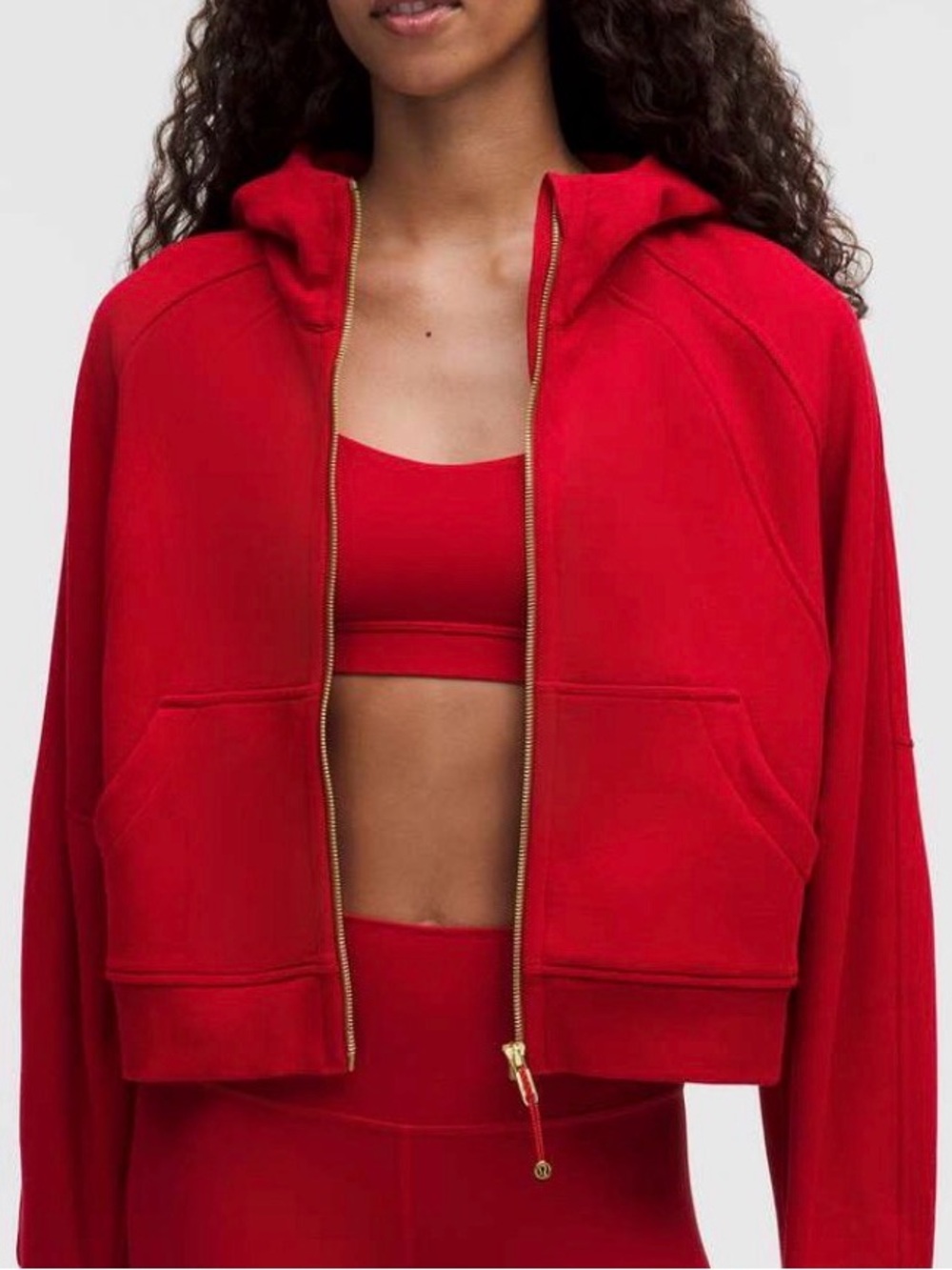 Lululemon Scuba Full Zip Hoodie Dark Red/ Gold Zipper - Size xs/s